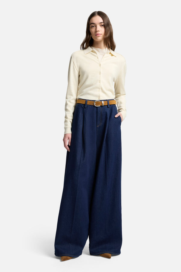 MANKIND Pleated Wide Leg Trouser in Franklin