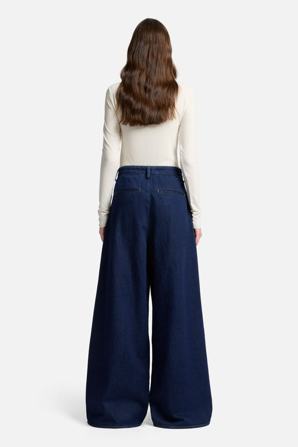 MANKIND Pleated Wide Leg Trouser in Franklin