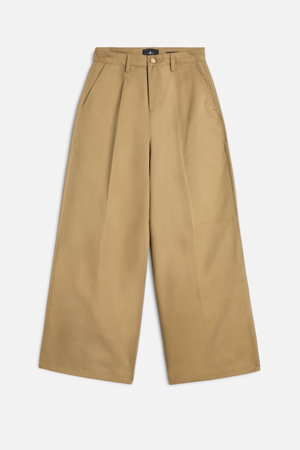PLEATED WIDE LEG TROUSER in Comfort Twill