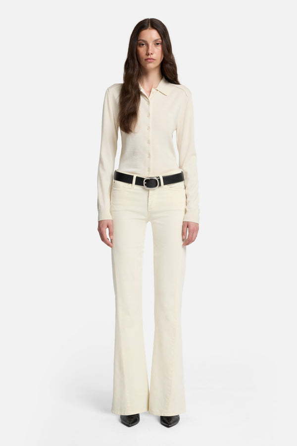 Corduroy Twisted Tailorless Dojo in Eggshell