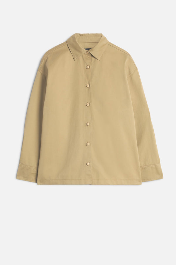 PLEATED OVERSHIRT in Comfort Twill