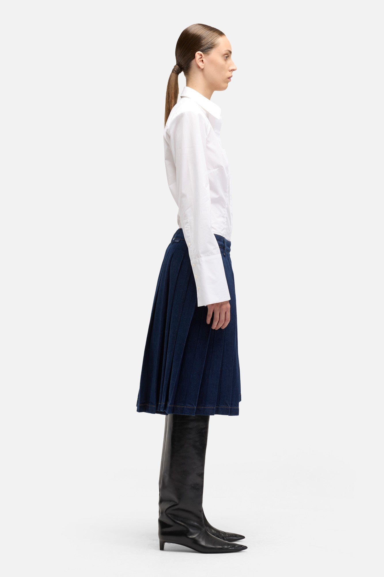 MANKIND Pleated Midi Skirt in Franklin | 7 For All Mankind