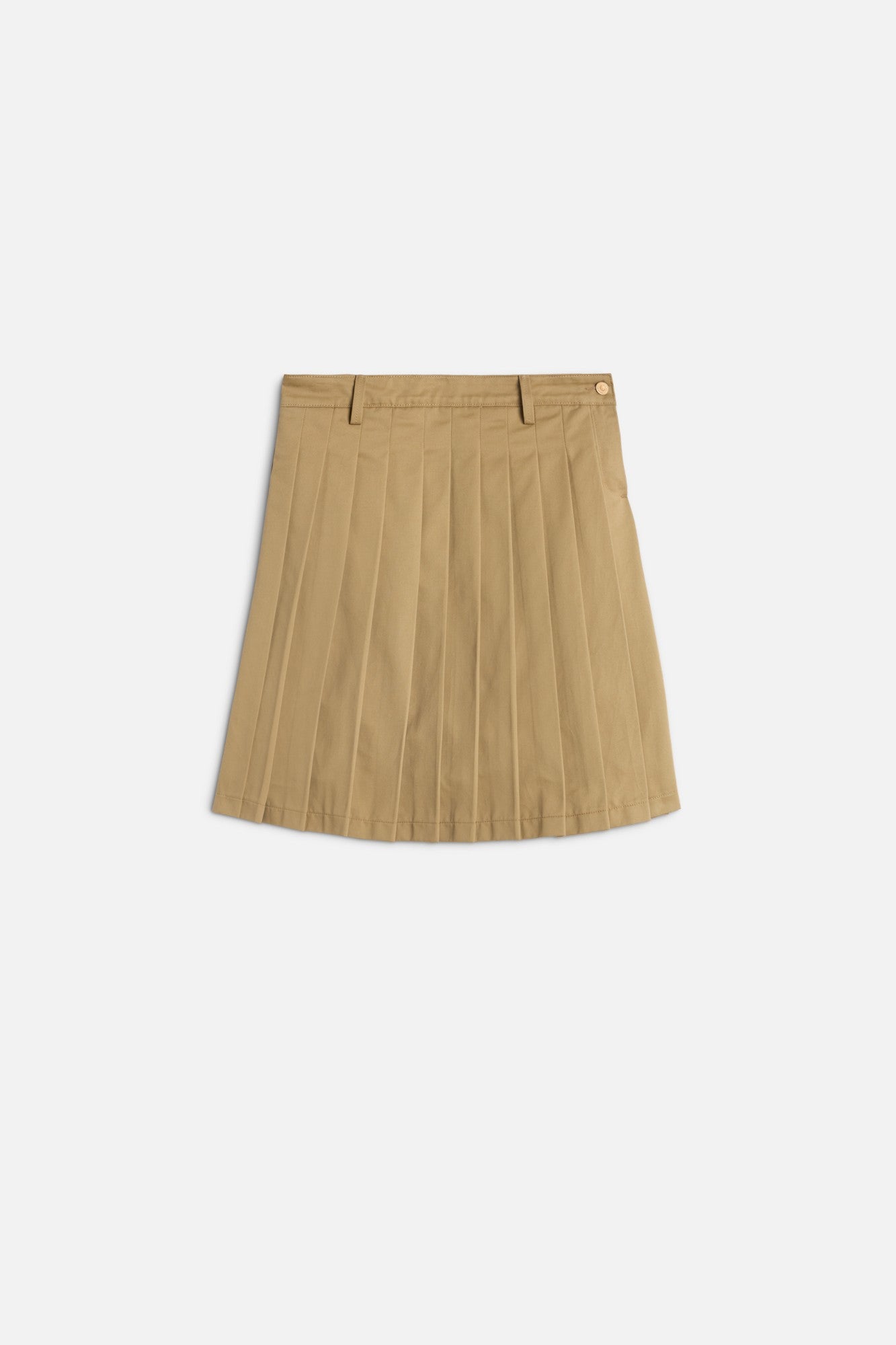 Comfort Twill Pleated Midi Skirt in Sand Storm | 7 For All Mankind