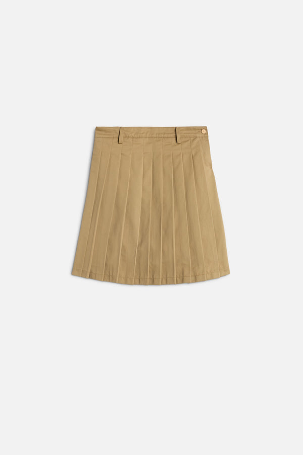 PLEATED MINI SKIRT in Comfort Twill
