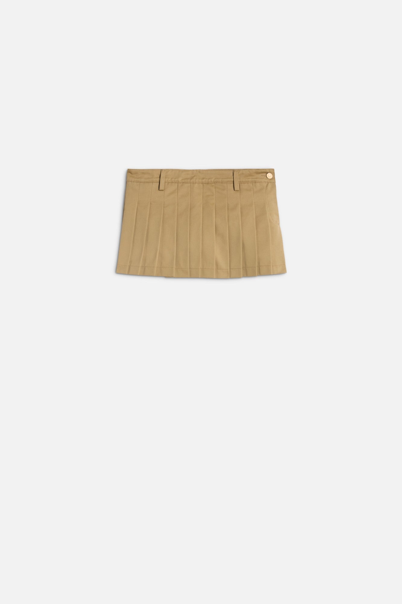 Comfort Twill Pleated Mini Skirt in Sand Storm | 7 For All Mankind