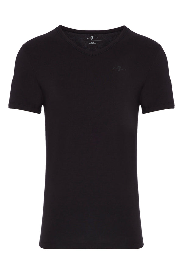V Neck Tee Pack in Black For All Mankind