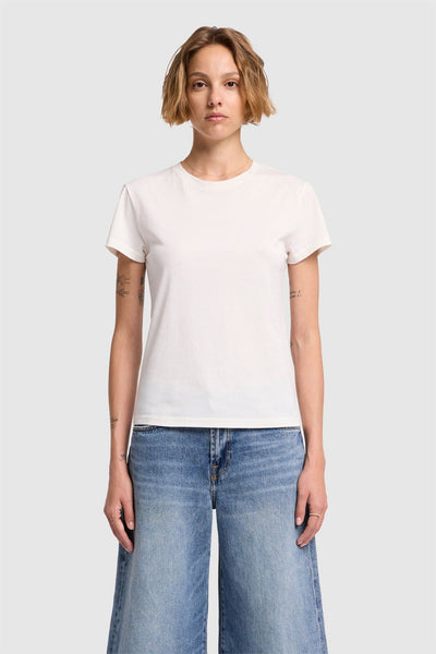 SHORT SLEEVE BASIC TEE in Cotton Blend White