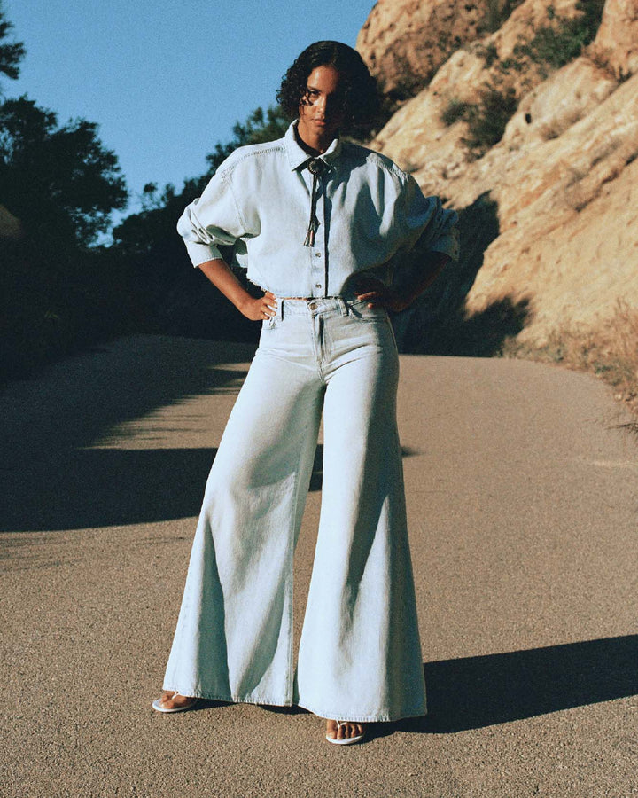 Willow Palazzo Wide Leg in Clean Slate