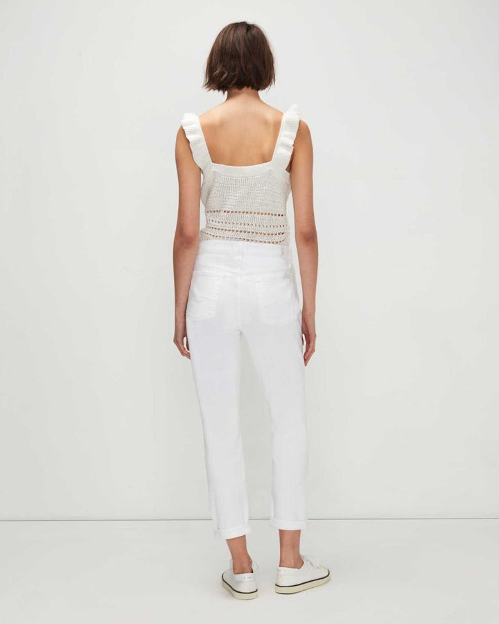 High Waist Cropped Straight in Distressed Authentic Light