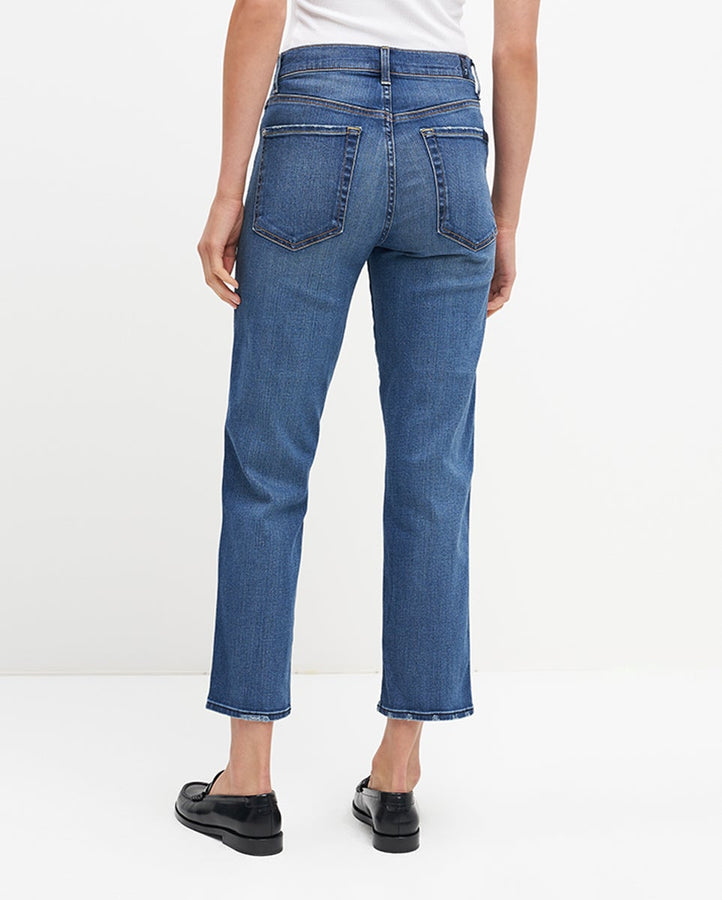 High Waist Cropped Straight in Distressed Authentic Light