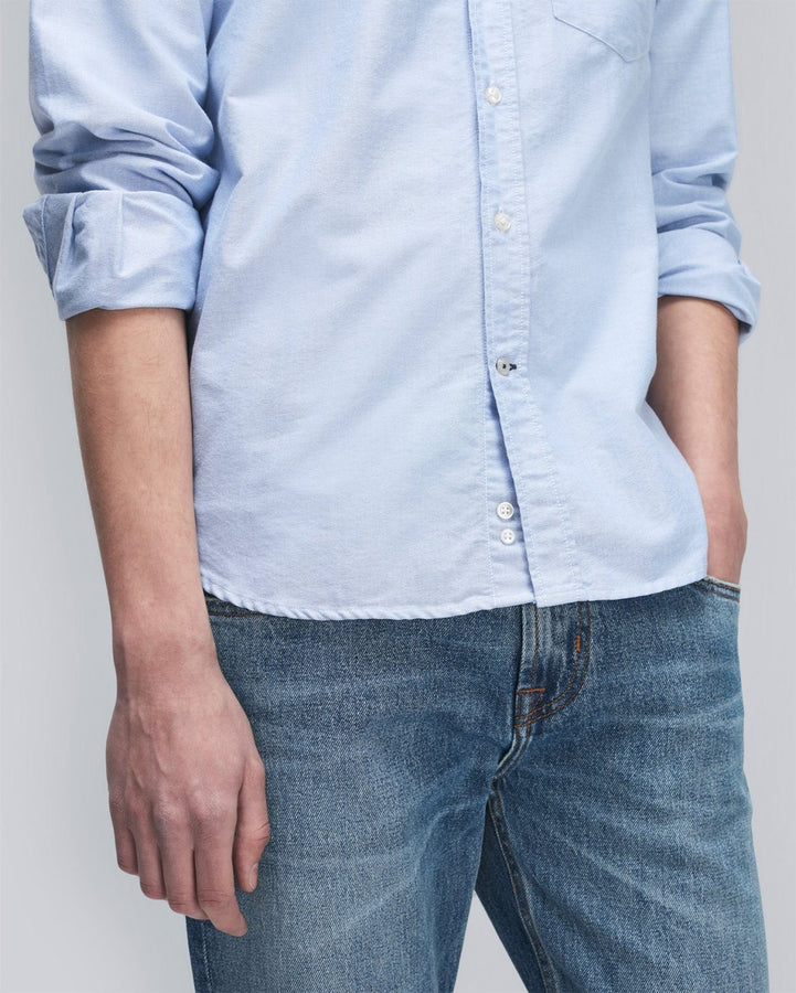 POPLIN SHIRT WITH POCKET - Sky blue