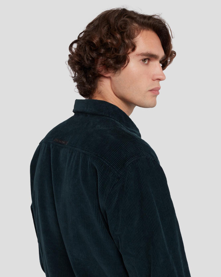 Corduroy Overshirt in Hunter Green_ | 7 For All Mankind