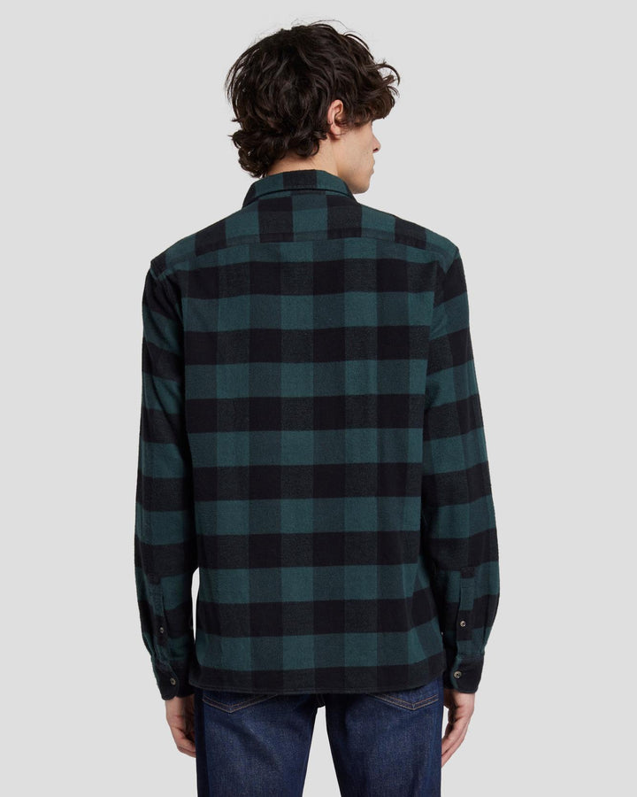 green and grey flannel