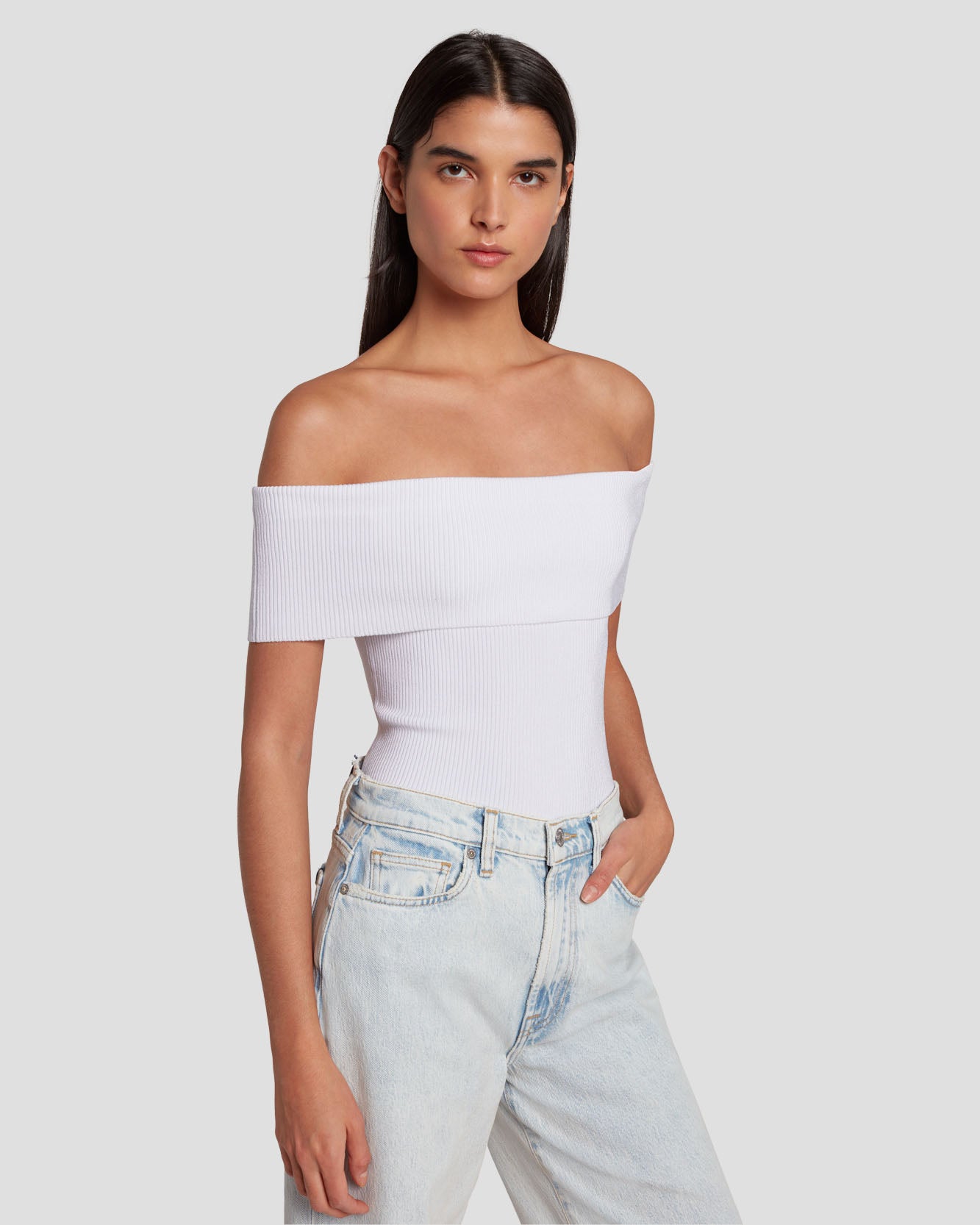 いラインアップ 7 | White Bright in Top Ribbed Shoulder The Off For Mankind All キッチン家電