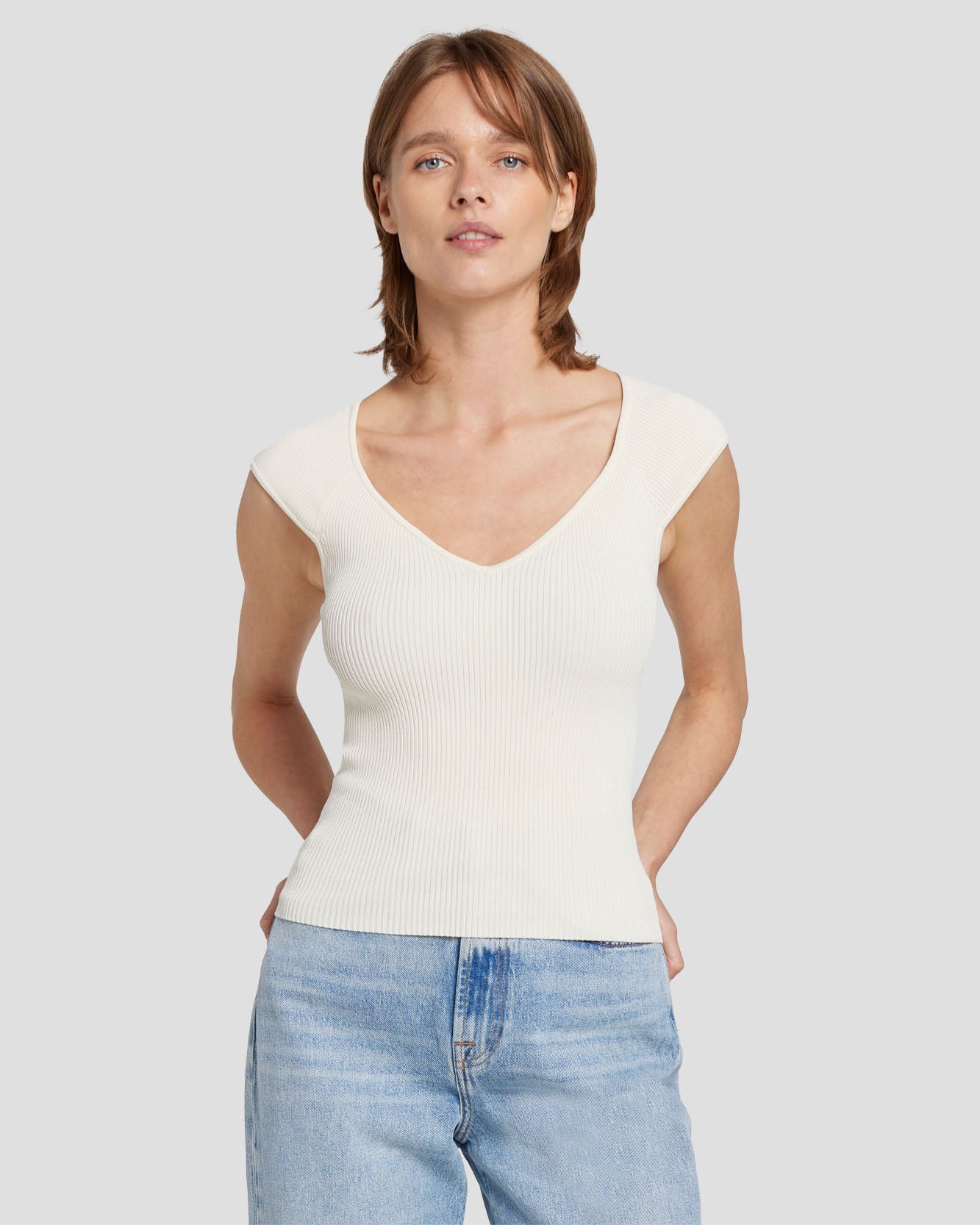 7 for all mankind Sweetheart Rib Top Tops