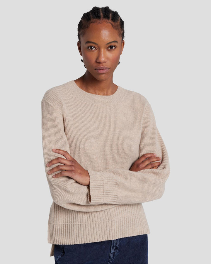 Cashmere Crewneck Sweater in Oatmeal