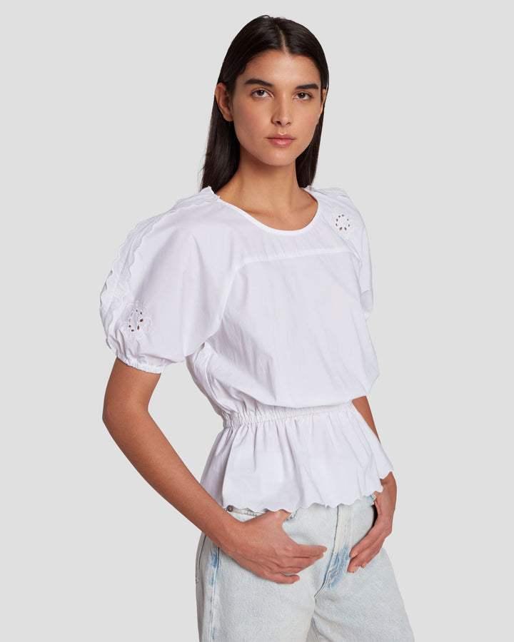 Eyelet Top in Bright White