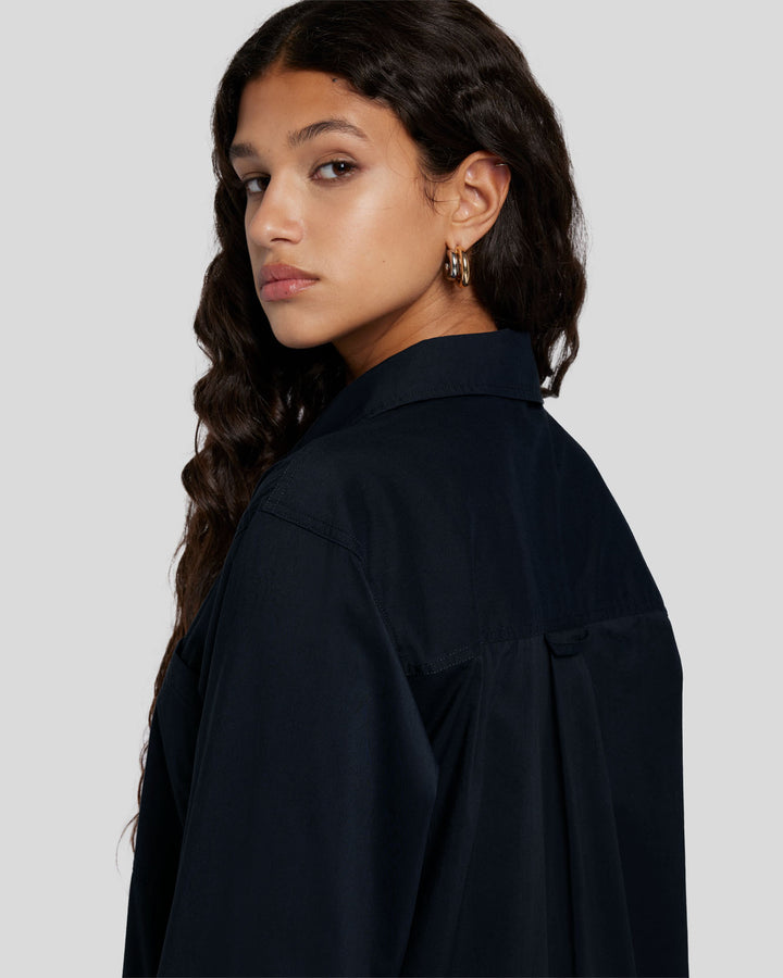 Poplin Button Down in Black