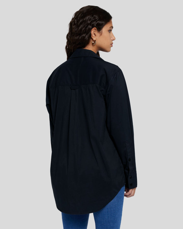 Poplin Button Down in Black