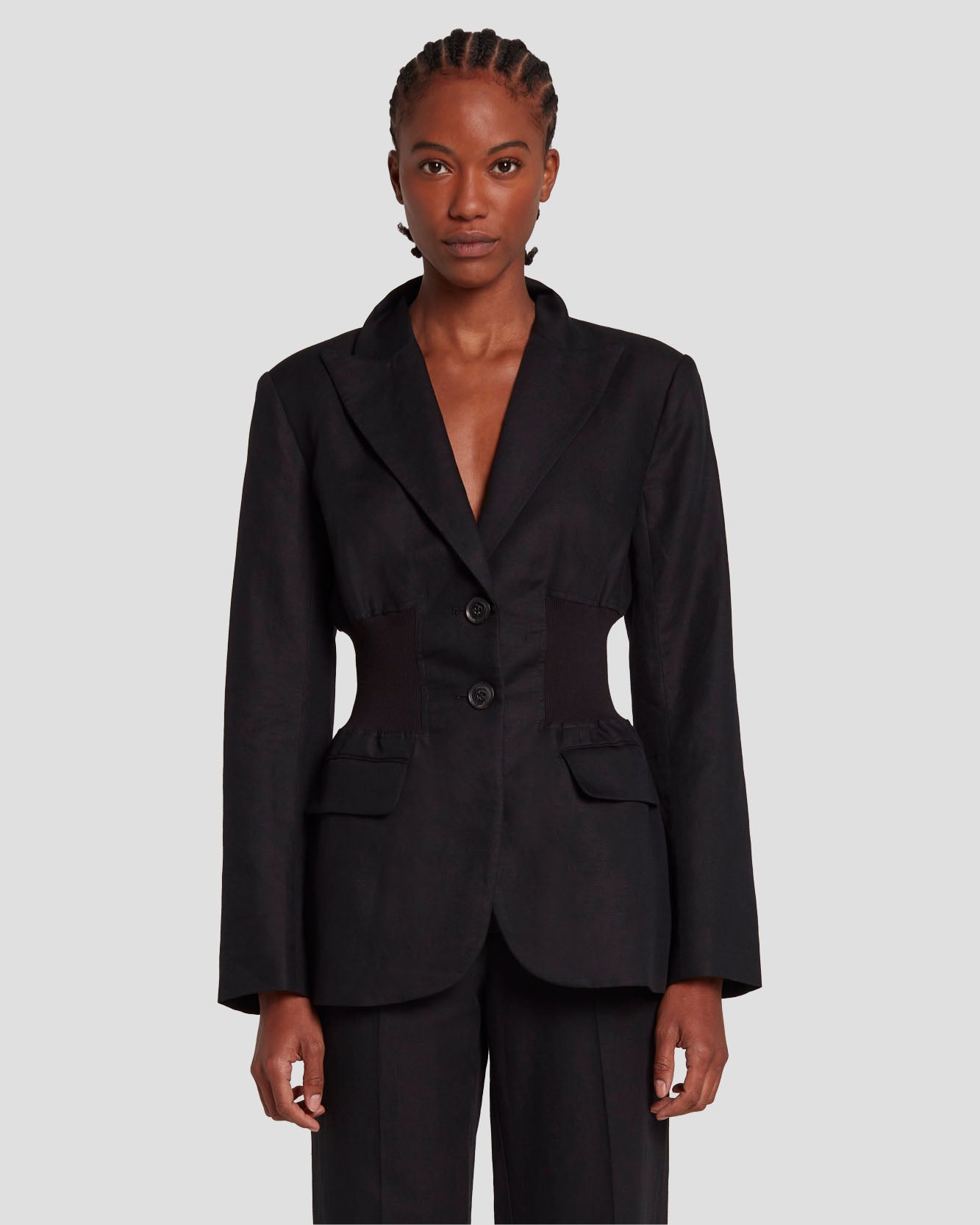 7 for all mankind Cinched Waist Linen Blazer Jackets