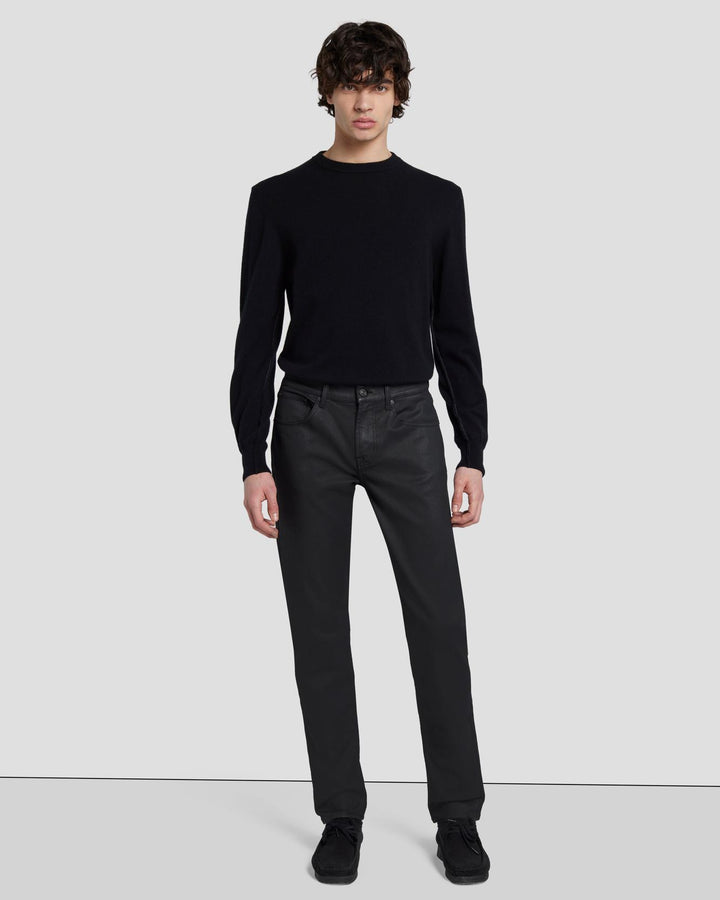 7 for all mankind black store coated jeans