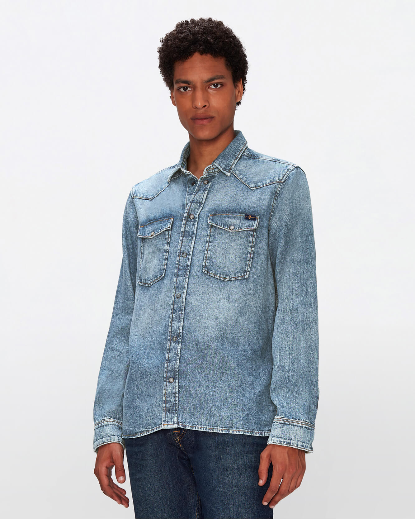 Western Shirt in Waterfall | 7 For All Mankind