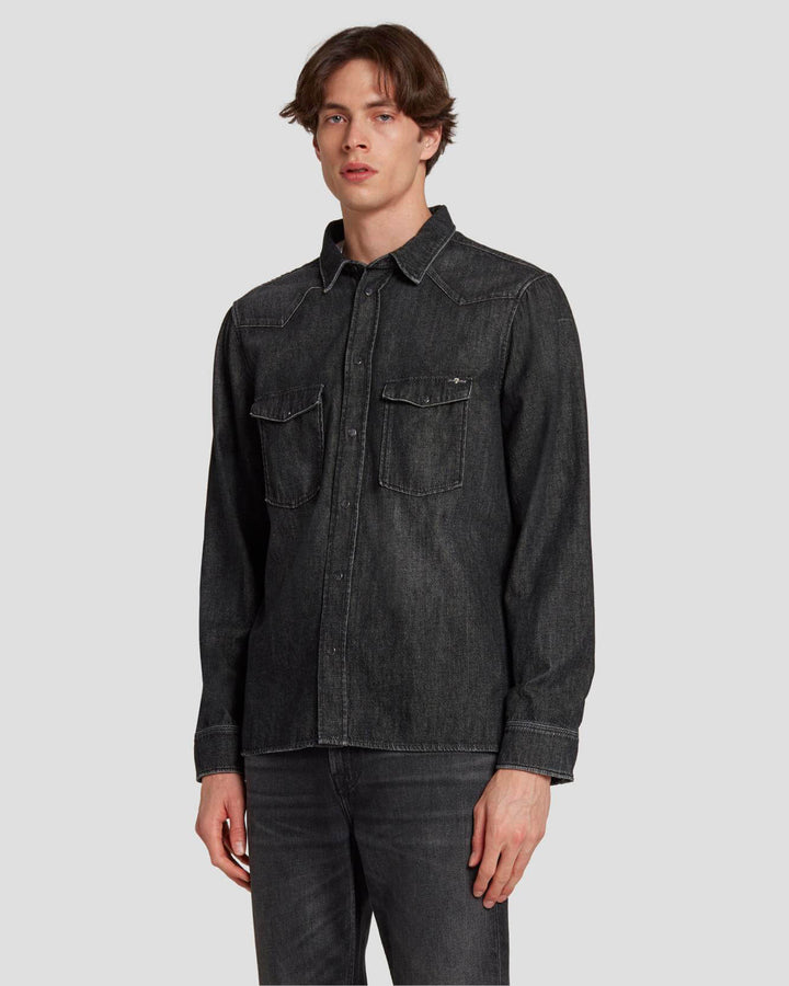 Western Denim Shirt in Shake Out | 7 For All Mankind