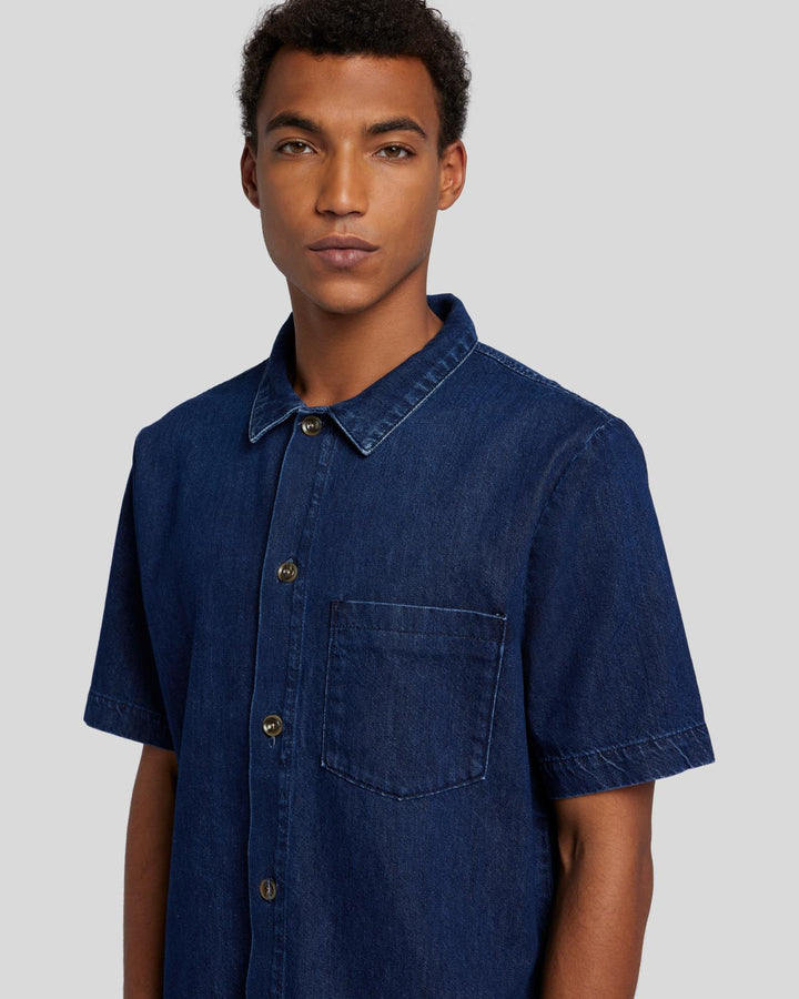 Denim Camp Shirt in Dark Azure | 7 For All Mankind