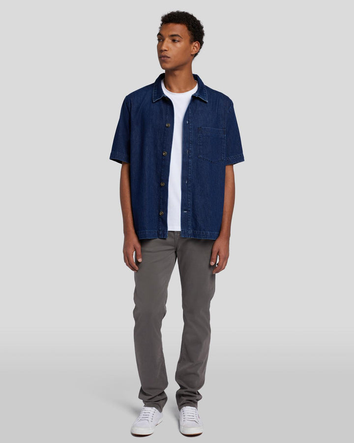 Denim Camp Shirt in Dark Azure | 7 For All Mankind