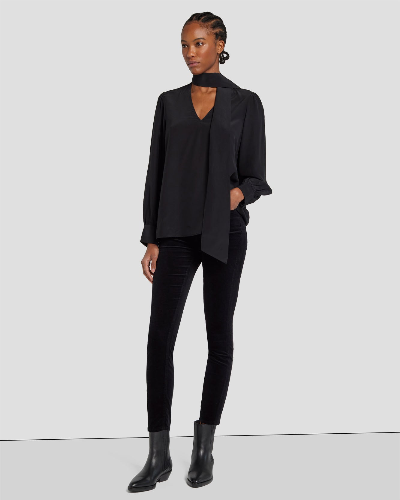 7 for all mankind Velvet High Waist Ankle Skinny Pants