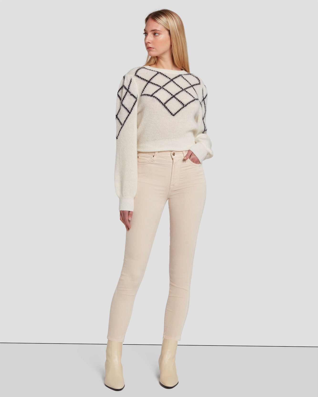 7 for all mankind Velvet High Waist Ankle Skinny Pants