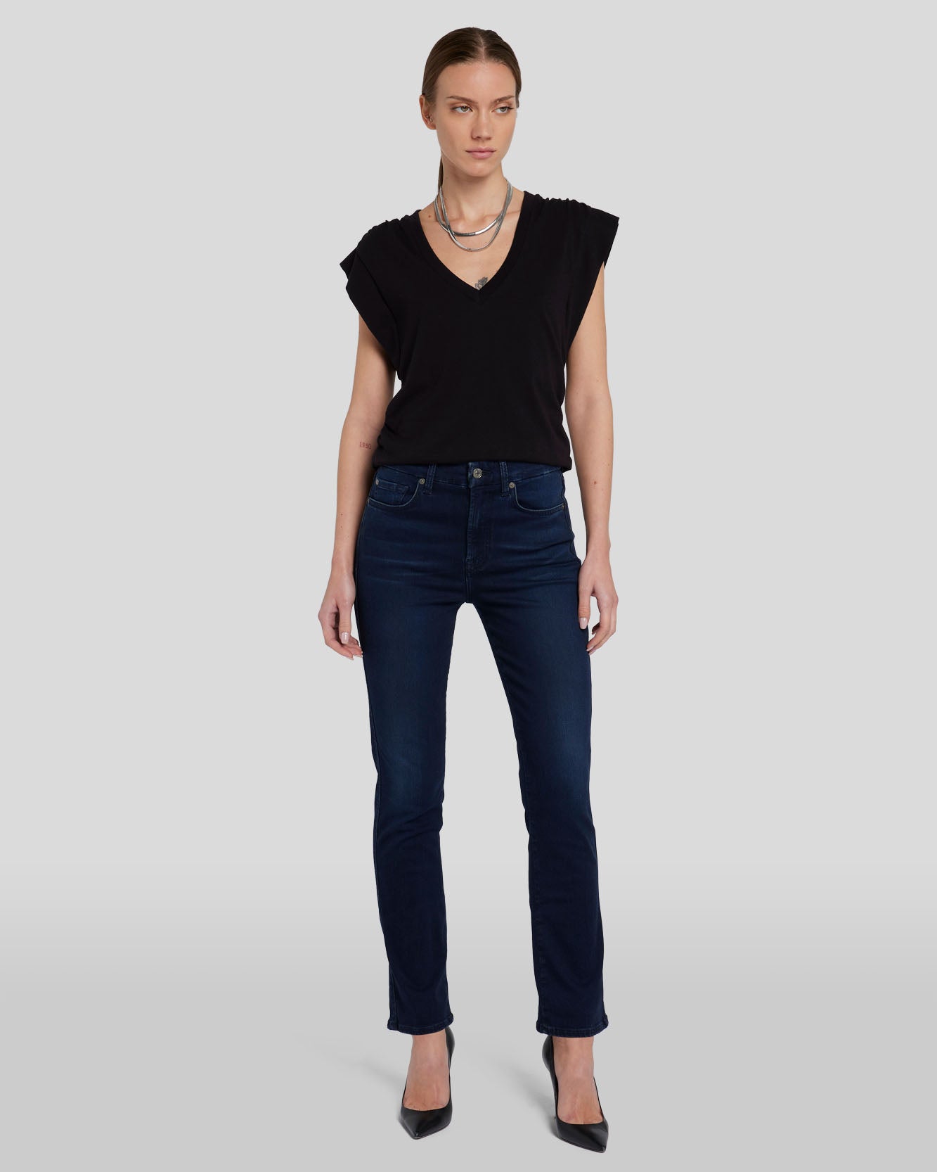 Slim Illusion High Waist Kimmie Straight in Twilight Blue