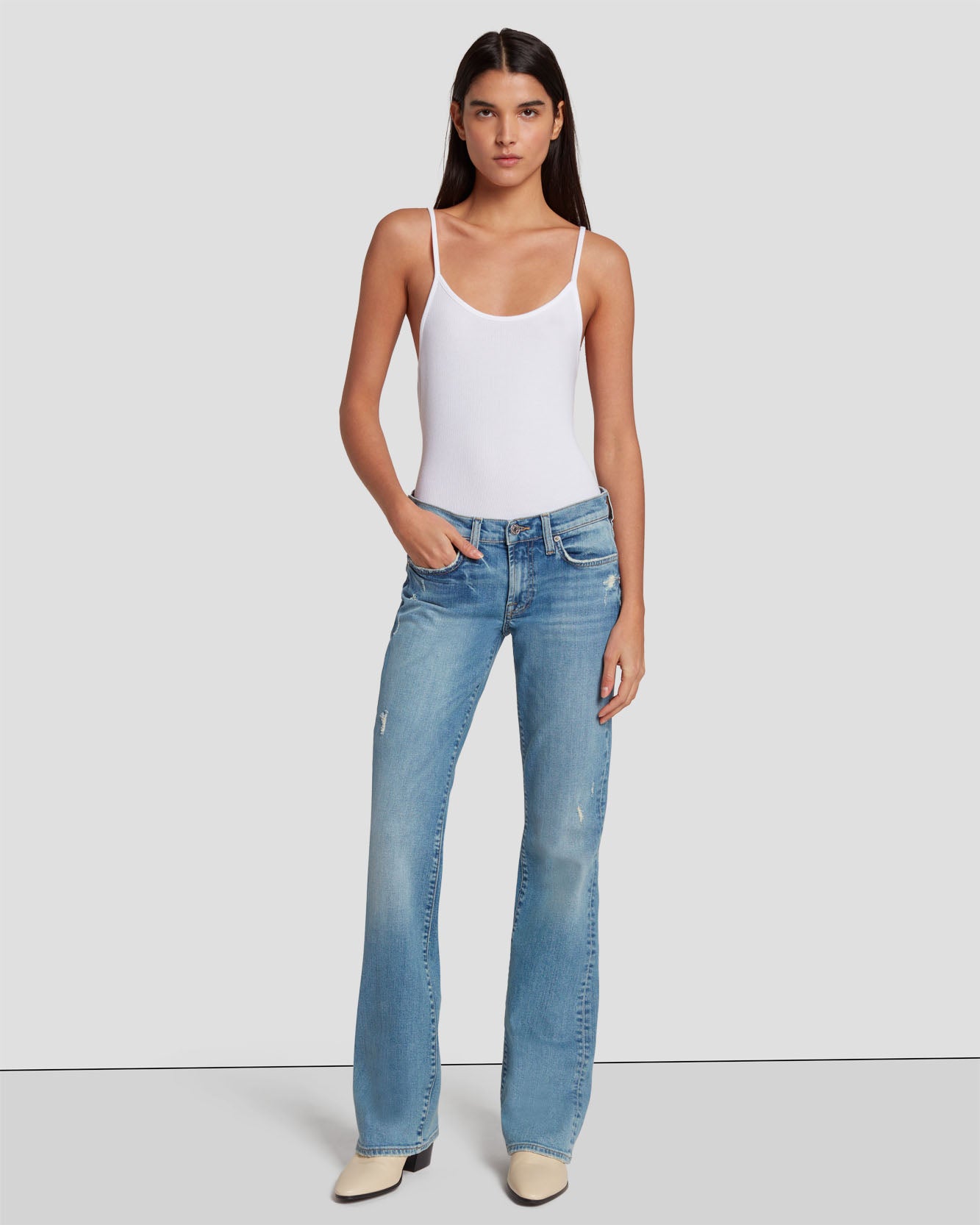 デニム・ジーパン 7 For All Mankind BOOTCUT \"TAILORLESS FANCY\" WITH RAW CUT Tailorless Original Bootcut in Summer Fig | 7 For All Mankind