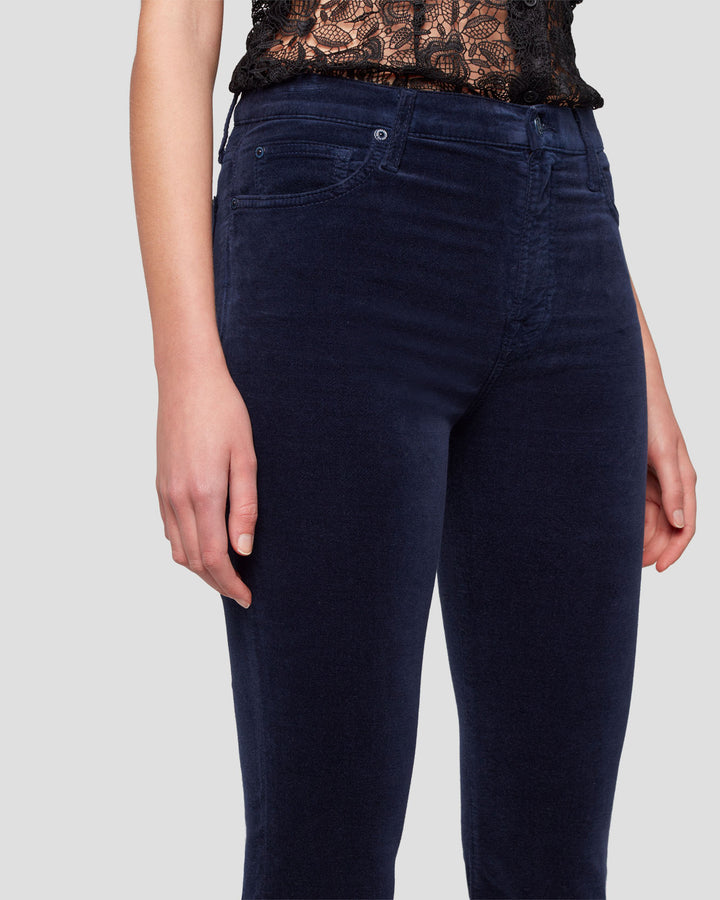 Velvet High Waist Slim Kick in Ink