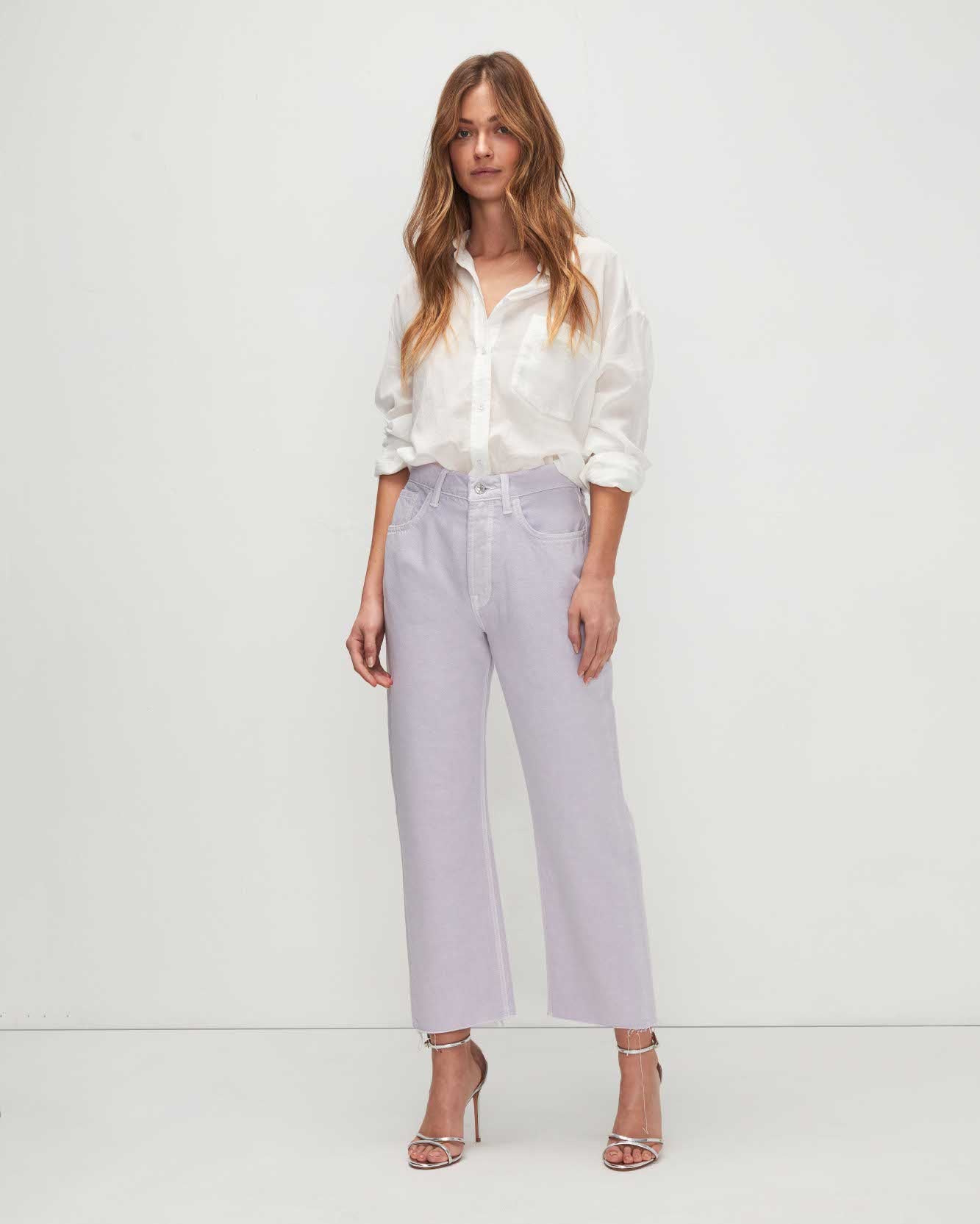 7 for all mankind 7U662A91U7SEA 関税送料込 Easy Straight Ankle With Cut Hem In Lavender | 7 For All Mankind