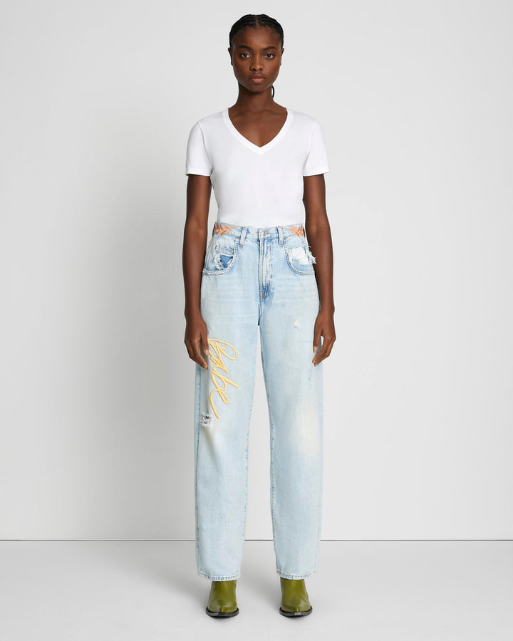 The Jennifer 90\'s Baggy Jean in Blue Babe | 7 For All Mankind