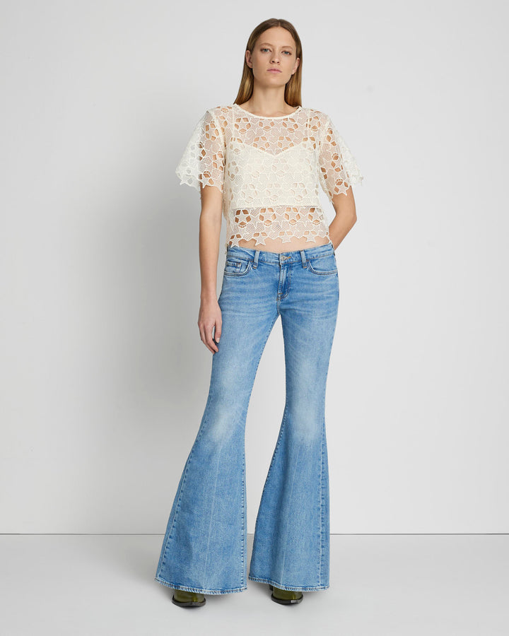 Free People Womens Pull-On Flare Jeans Blue 25 