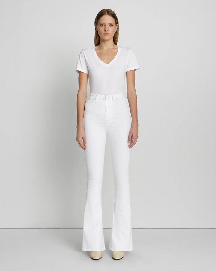 No Filter Ultra High Rise Skinny Flare in Clean White