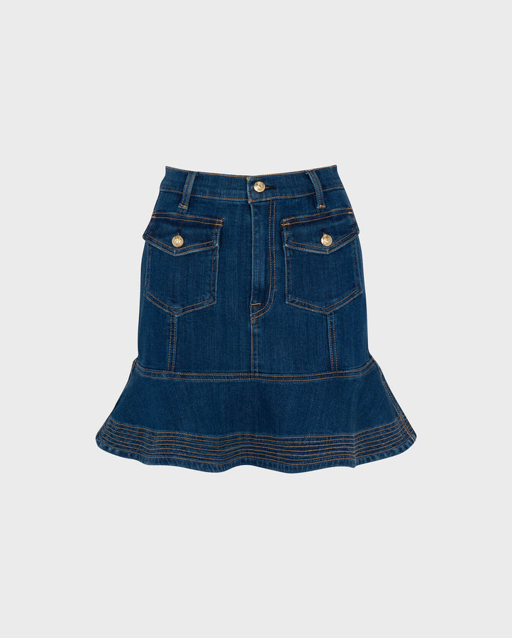 Broken Twill Flounce Skirt In Vanity For All Mankind