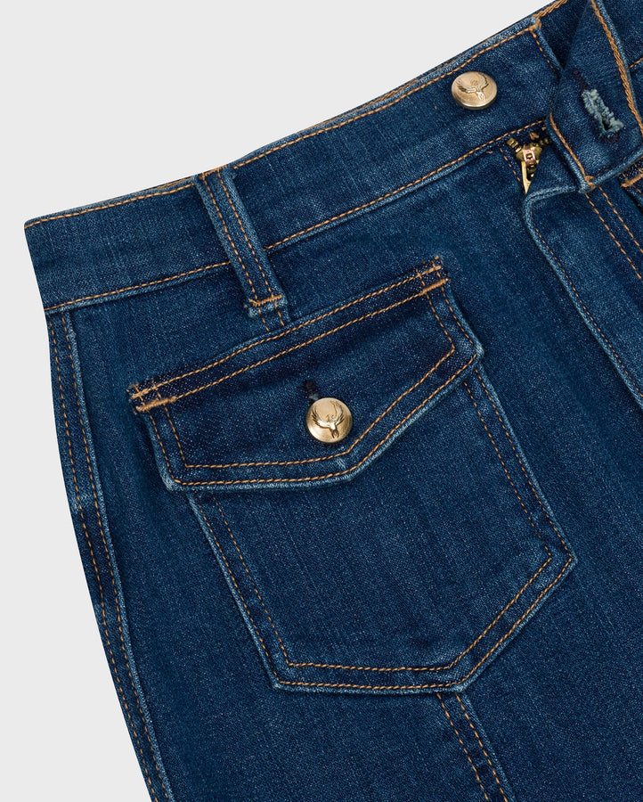 Broken Twill Flounce Skirt In Vanity