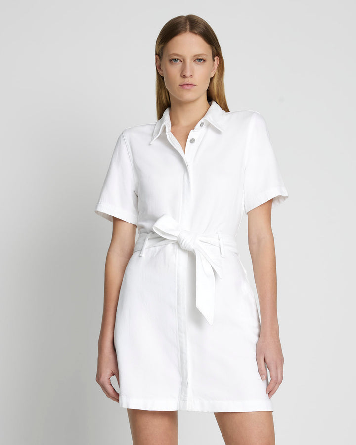 White belted 2024 shirt dress