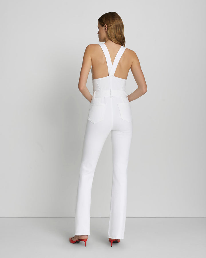 Sherlyn White Off Shoulder Flared Crepe Jumpsuit – Miss Circle