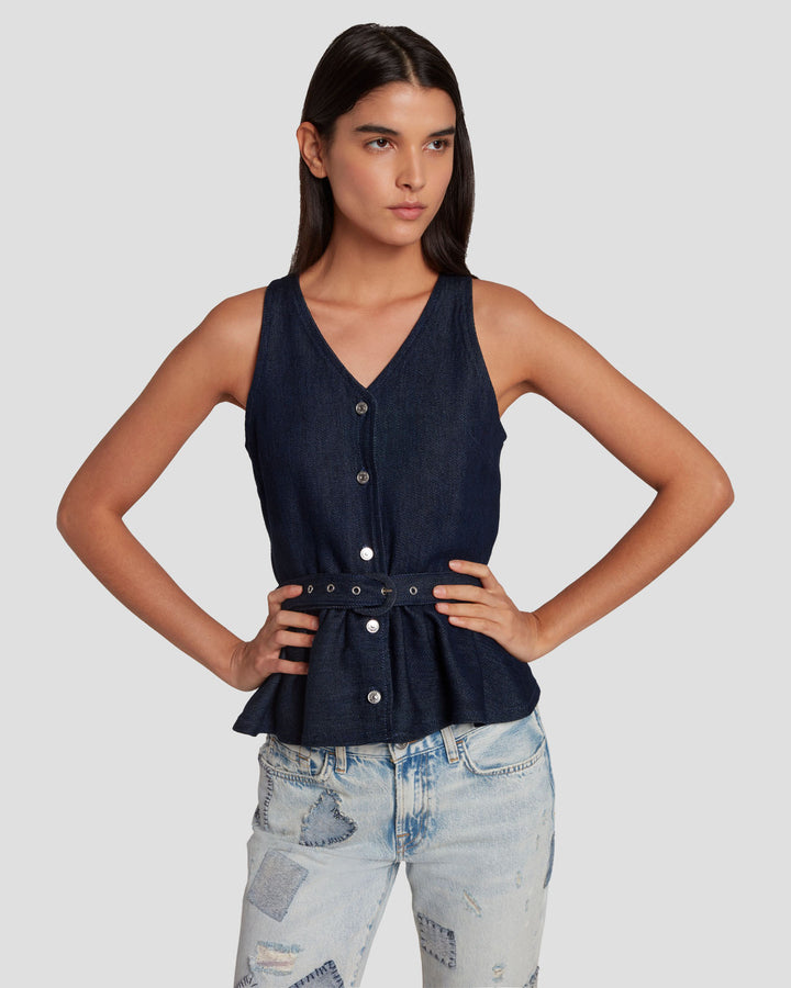 Denim on sale vest top