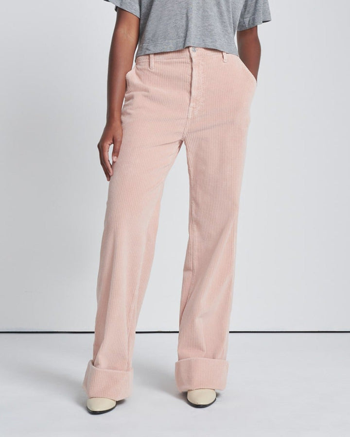 Corduroy Easy Trouser in Cameo Rose For All Mankind