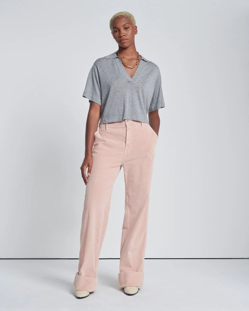 Corduroy Easy Trouser in Cameo Rose