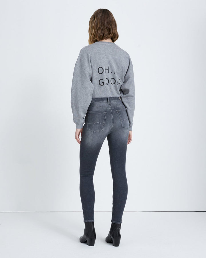 B(air) High Waist Ankle Skinny in Grey | 7 For All Mankind