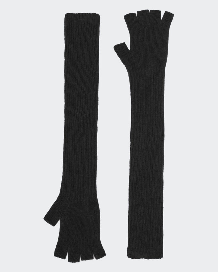 Fingerless Long Wool Gloves in Black | 7 For All Mankind