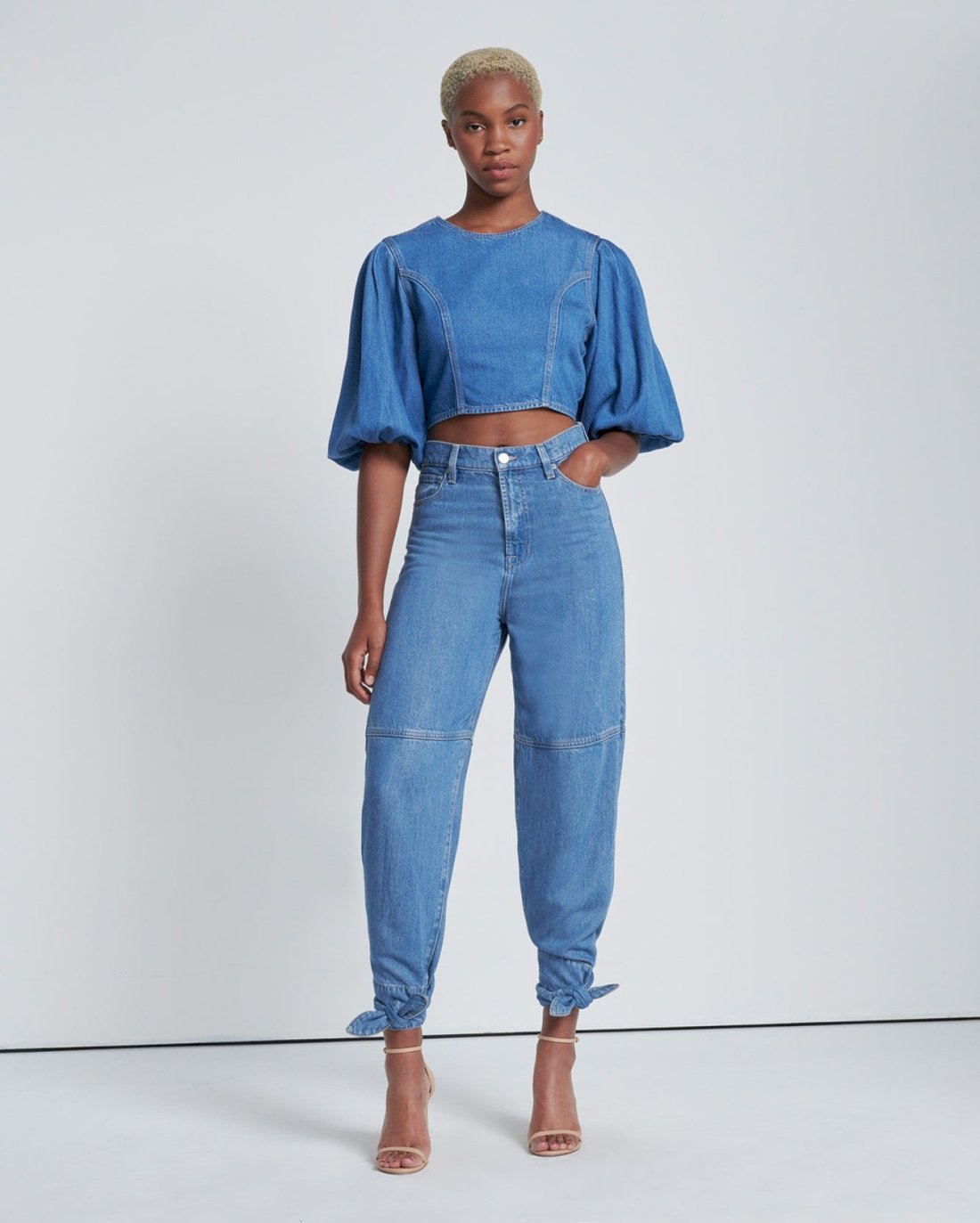 7 for all mankind Tapered Ankle Tie Jean Jeans