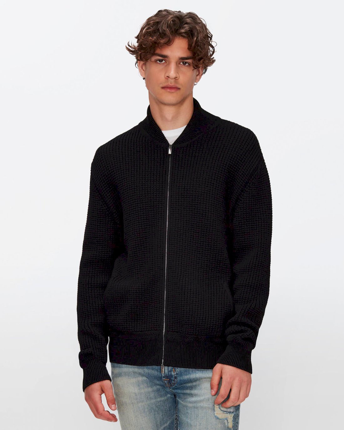 Wool Bomber Jacket in Black | 7 For All Mankind Wool Bomber Jacket in Black | 7 For All Mankind