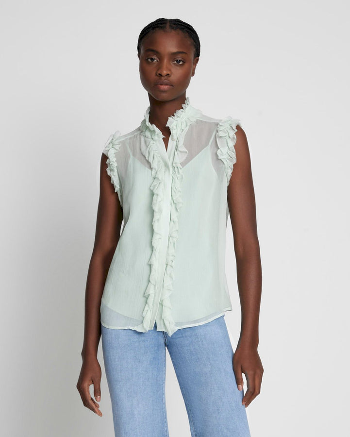 Silk store ruffle shirt